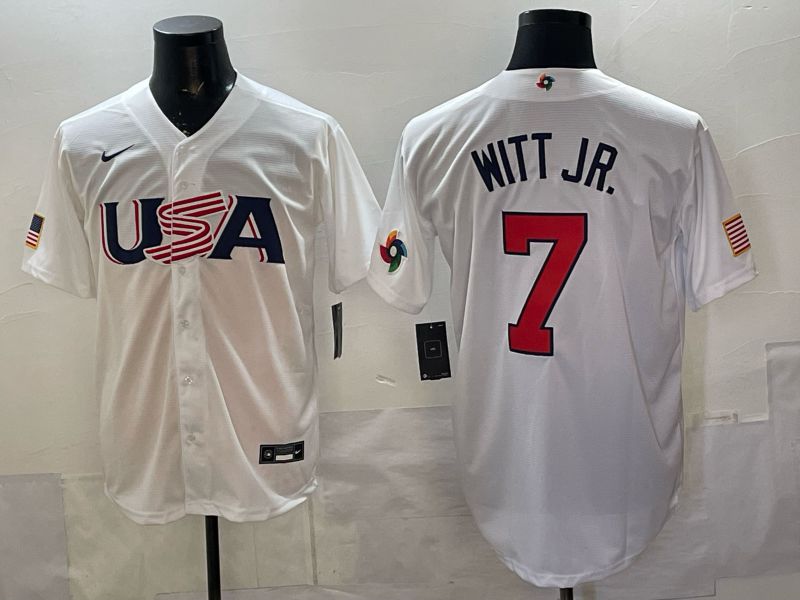 Men 2026 World Cub USA #7 Witt jr white Nike MLB Jersey style 03->more jerseys->MLB Jersey